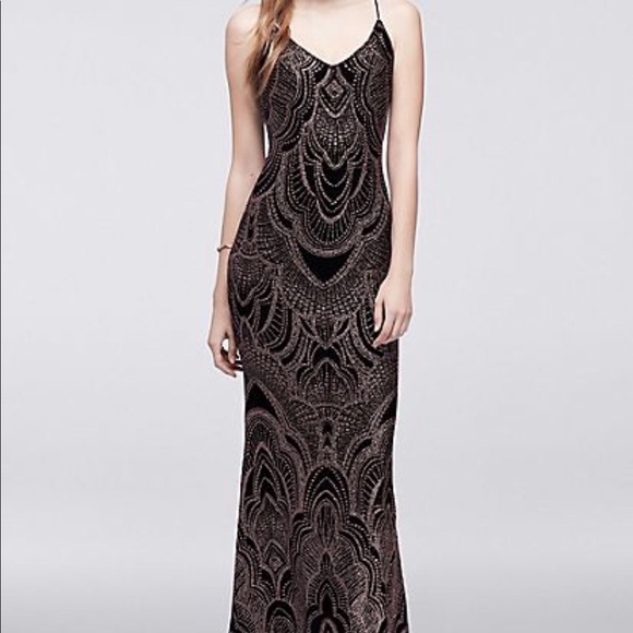 black rose gold dress